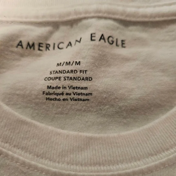 Men's American Eagle White Camo Graphic Short Sleeve Tee M - Picture 3 of 8
